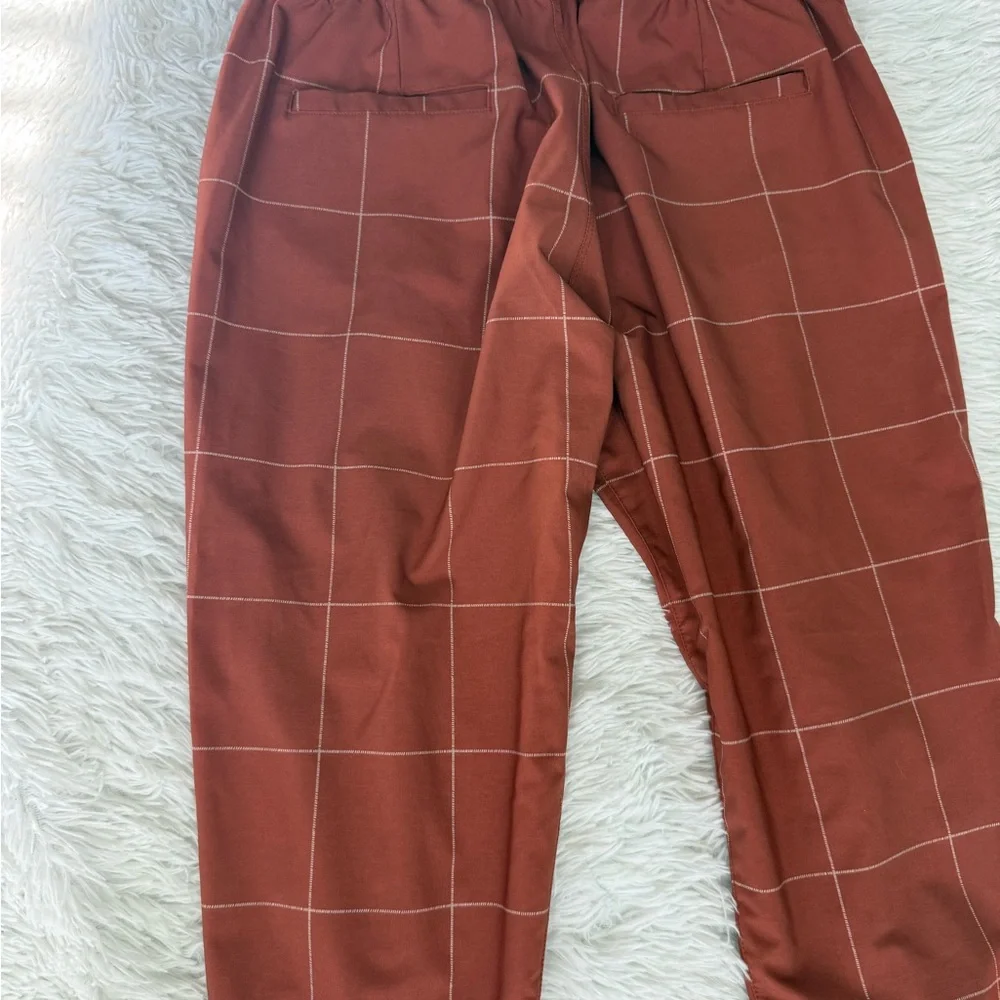 Albion Jetsetter Windowpane Terracotta Pants - Picture 12 of 13